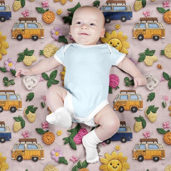 پارچه مخمل روبالشی پارچه باما طرح سه بعدی ماشین کارتونی کد 5014126