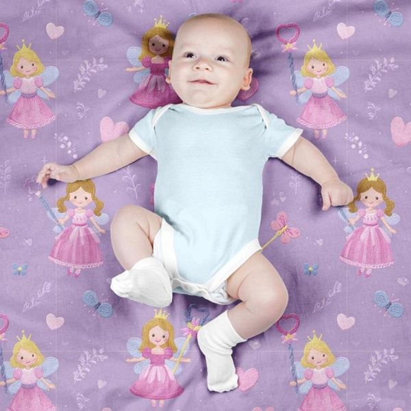 پارچه مخمل روبالشی پارچه باما طرح سه بعدی دخترانه کد 5014143