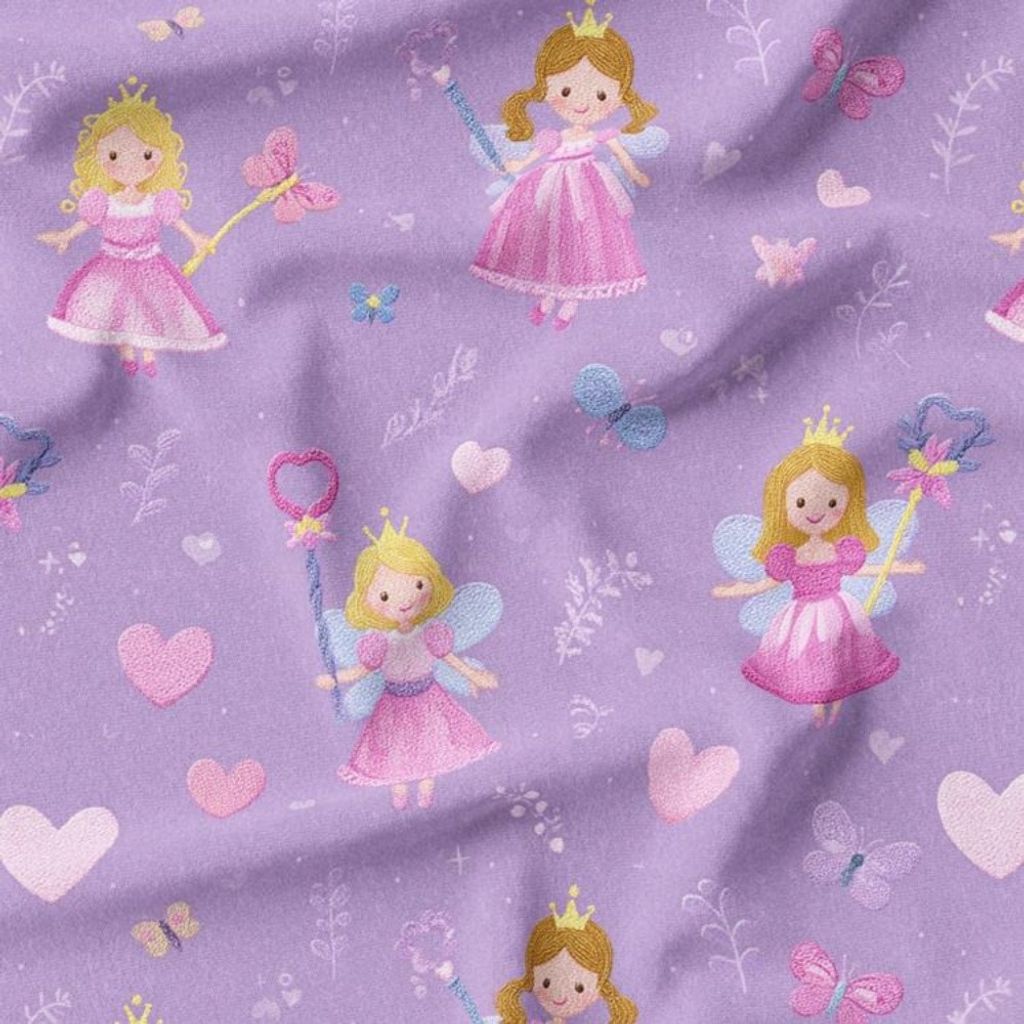 مشخصات پارچه مخمل روبالشی پارچه باما طرح سه بعدی دخترانه کد 5014143