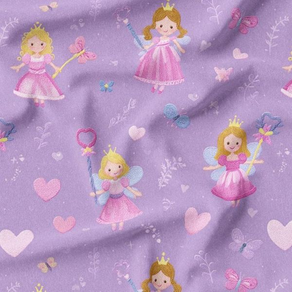 پارچه مخمل روبالشی پارچه باما طرح سه بعدی دخترانه کد 5014143