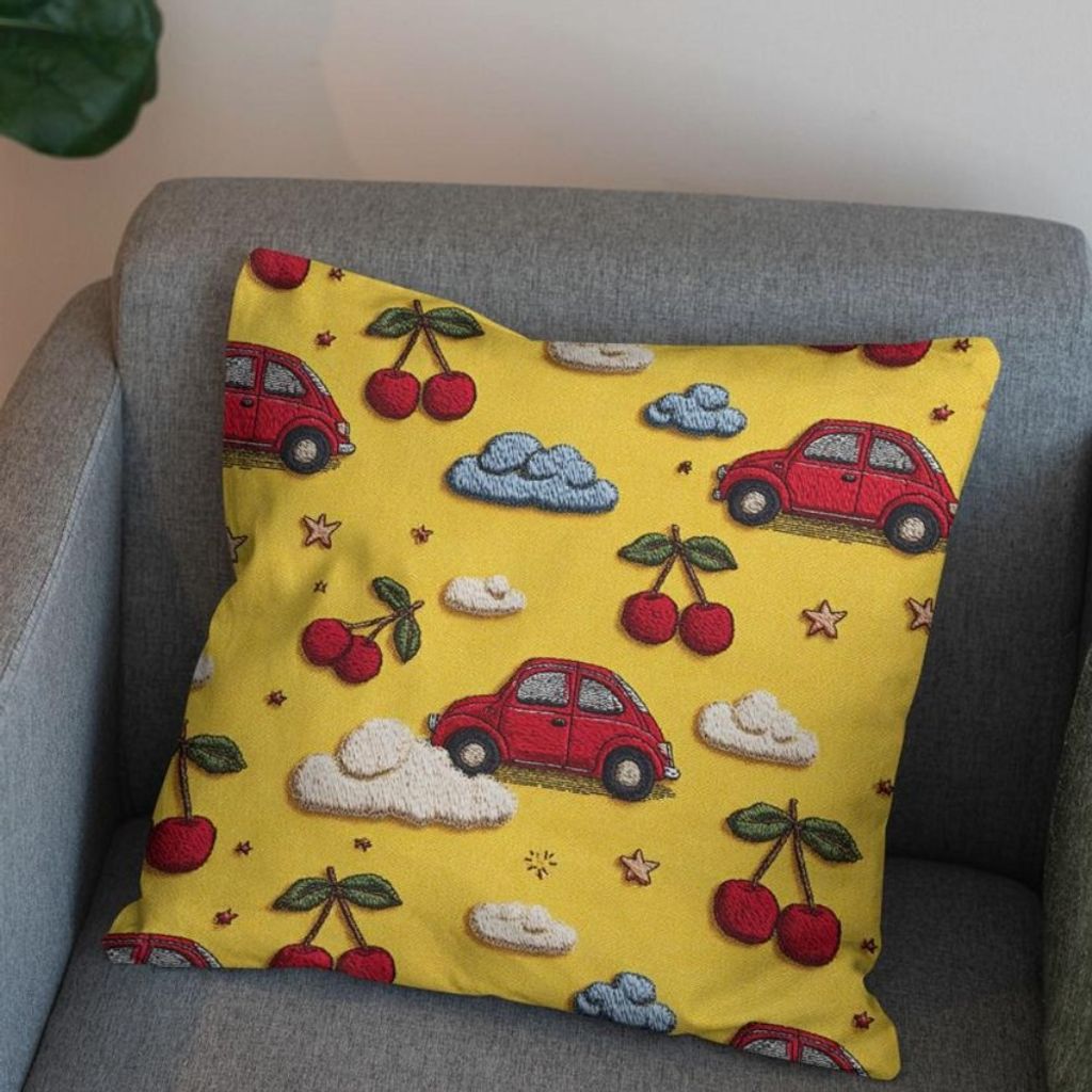 فروش اینترنتی پارچه مخمل روبالشی پارچه باما طرح سه بعدی ماشین کیوت کد 5014144