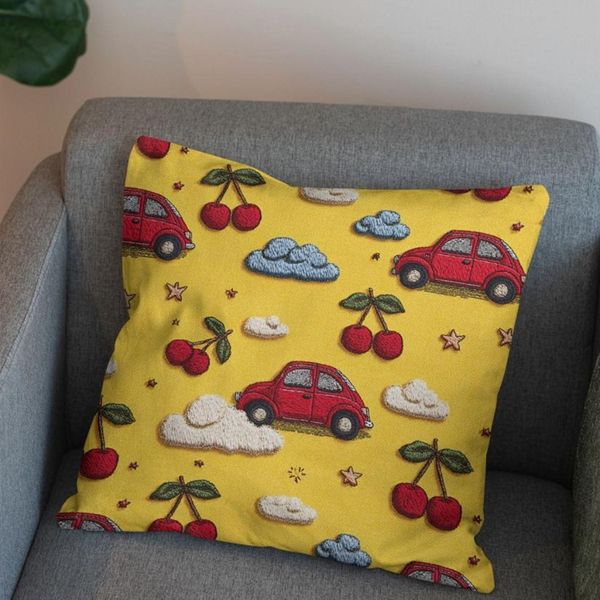 پارچه مخمل روبالشی پارچه باما طرح سه بعدی ماشین کیوت کد 5014144