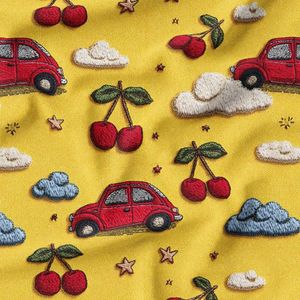 پارچه مخمل روبالشی پارچه باما طرح سه بعدی ماشین کیوت کد 5014144