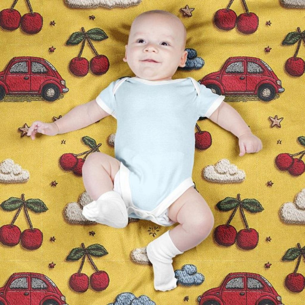 خرید انلاین پارچه مخمل روبالشی پارچه باما طرح سه بعدی ماشین کیوت کد 5014144