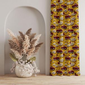 خرید اینترنتی پارچه مخمل روبالشی پارچه باما طرح سه بعدی ماشین کیوت کد 5014145