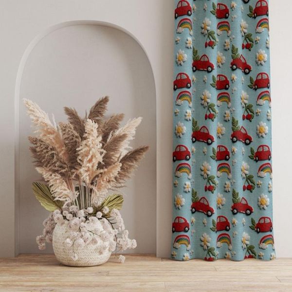 پارچه مخمل کوسن مبل پارچه باما طرح سه بعدی ماشین کارتونی کد 5014150