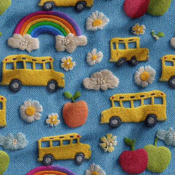 پارچه مخمل کوسن مبل پارچه باما طرح سه بعدی اتوبوس کارتونی کد 5014160