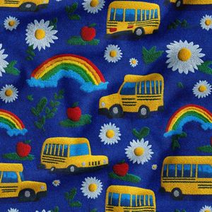 پارچه مخمل کوسن مبل پارچه باما طرح سه بعدی اتوبوس کارتونی کد 5014161