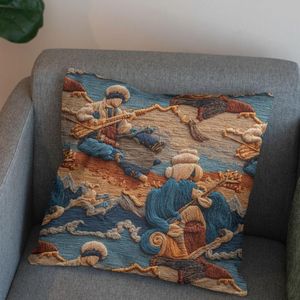 مشخصات پارچه مخمل کوسن مبل پارچه باما طرح سه بعدی نوازنده  کد 5014171