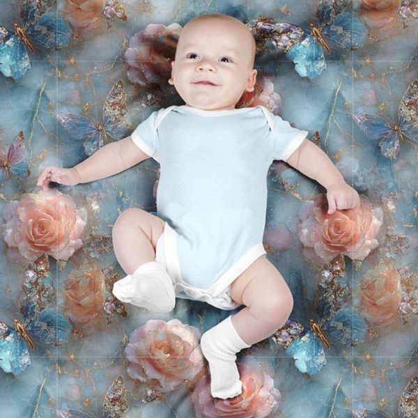 پارچه مخمل کوسن مبل پارچه باما طرح سه بعدی گل و پروانه  کد 5014175