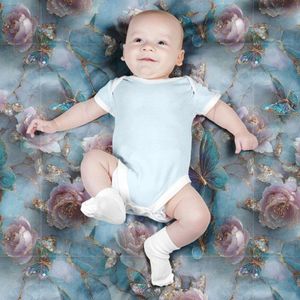 قیمت پارچه مخمل کوسن مبل پارچه باما طرح سه بعدی گل و پروانه  کد 5014177