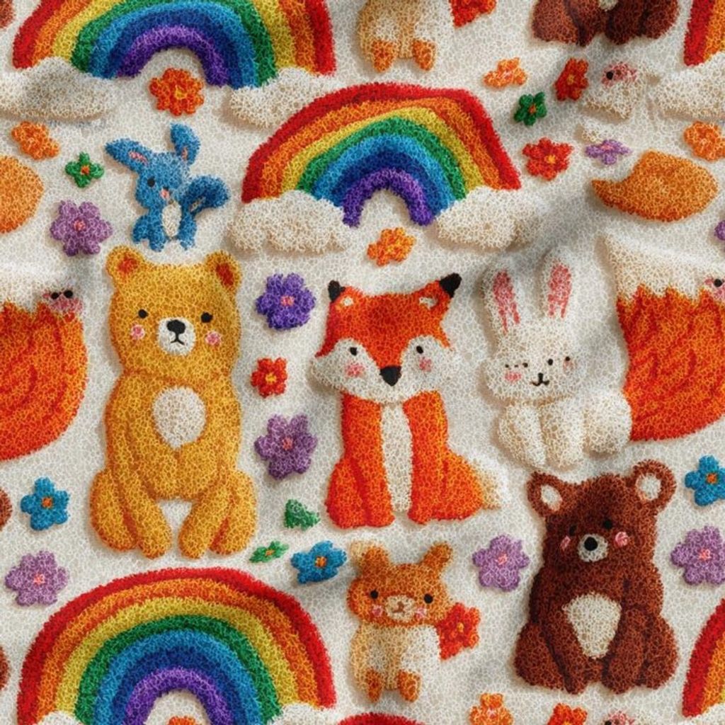 فروش اینترنتی پارچه مخمل روبالشی پارچه باما طرح سه بعدی دنیای حیوانات کد 5014180