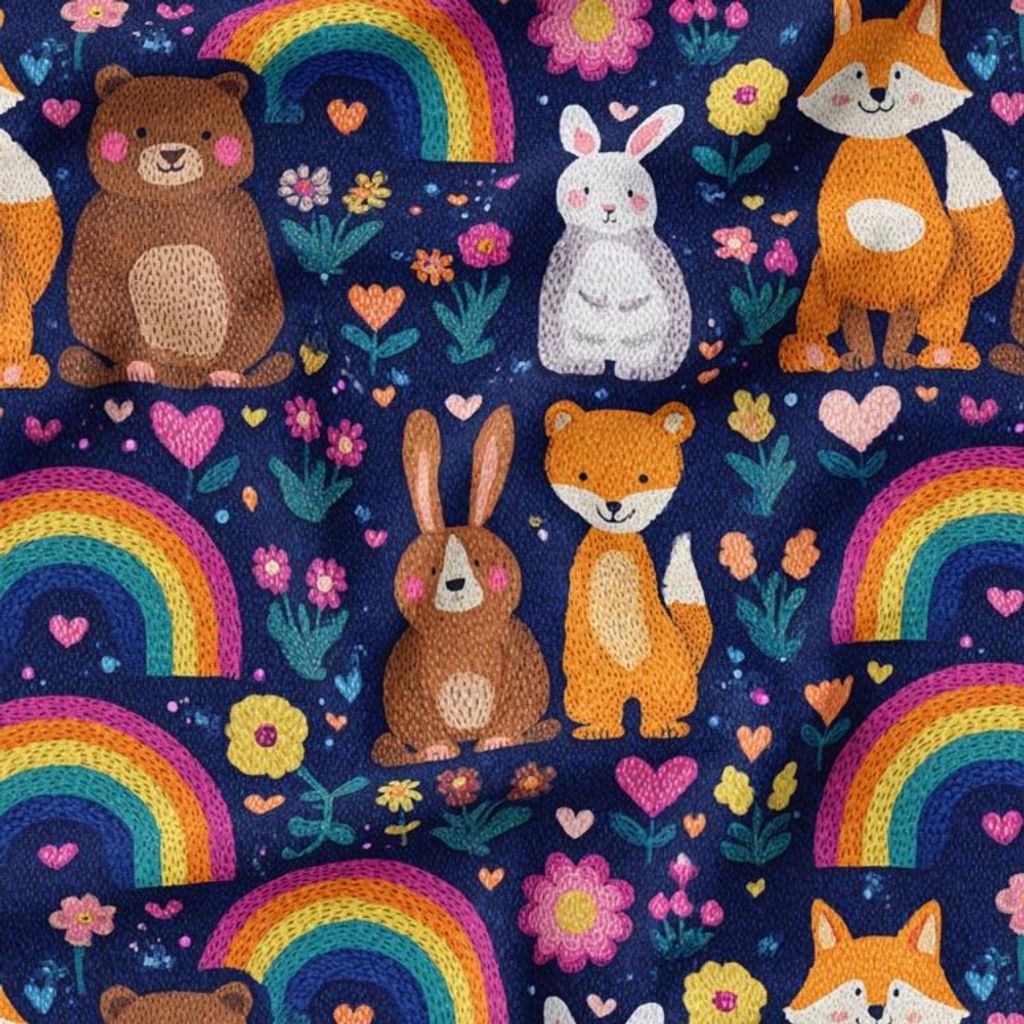 خرید اینترنتی پارچه مخمل روبالشی پارچه باما طرح سه بعدی دنیای حیوانات کد 5014181