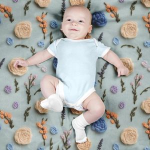 خرید اینترنتی پارچه مخمل روبالشی پارچه باما طرح سه بعدی گل بهارانه کد 5014186