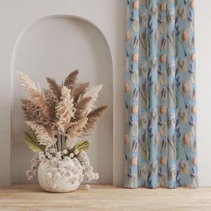 خرید آنلاین پارچه مخمل روبالشی پارچه باما طرح سه بعدی گل بهار کد 5014187