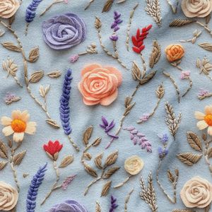 پارچه مخمل روبالشی پارچه باما طرح سه بعدی گل سرا کد 5014188