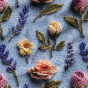 پارچه مخمل روبالشی پارچه باما طرح سه بعدی گل هومان کد 5014193