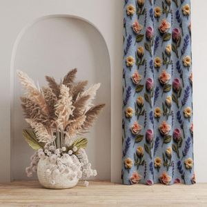 خرید انلاین پارچه مخمل روبالشی پارچه باما طرح سه بعدی گل هومان کد 5014193