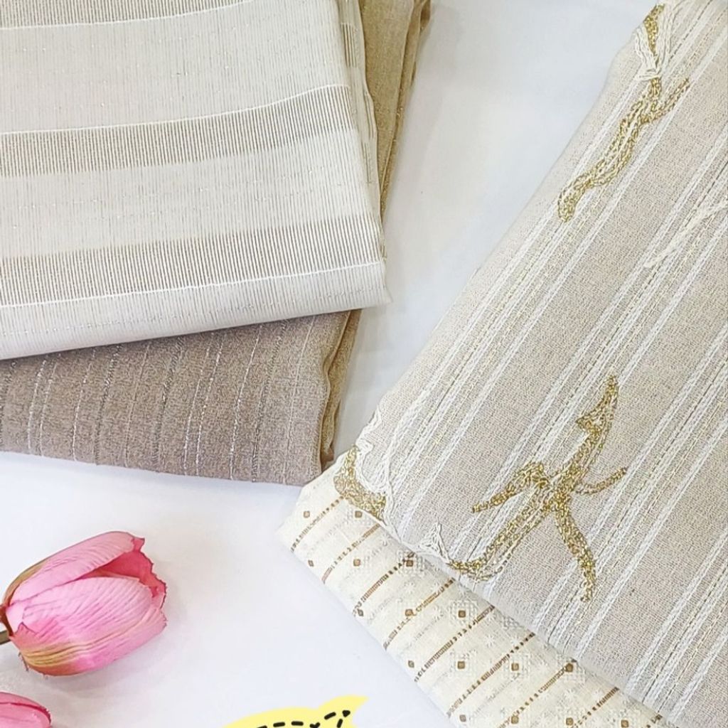 خرید اینترنتی پارچه لینن نچرال طرحدار