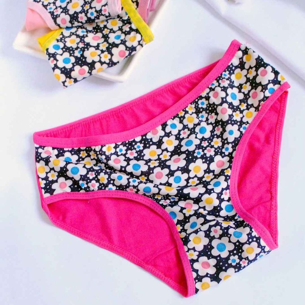 فروش اینترنتی شورت زنانه نهال نخ پنبه جلو چاپ طرح سونیا (پک 6 عددی )