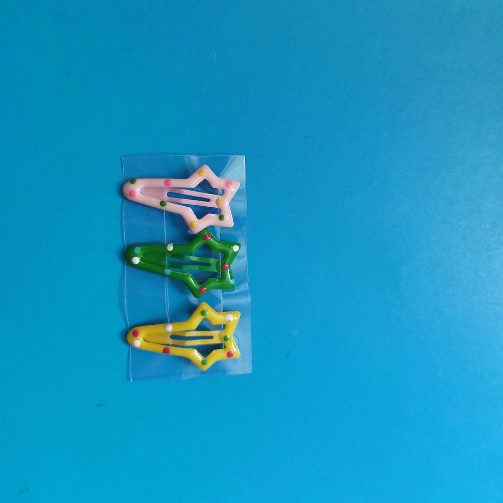 خرید آنلاین گیره موی دخترانه تق تقی لاکی طرح ستاره وارداتی (پک 3عددی)