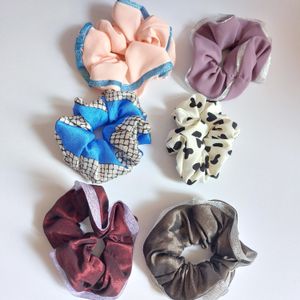 خرید اینترنتی کش موی زنانه  میکس حریر وساتن(رنگبندی رندوم پک 6 تایی )