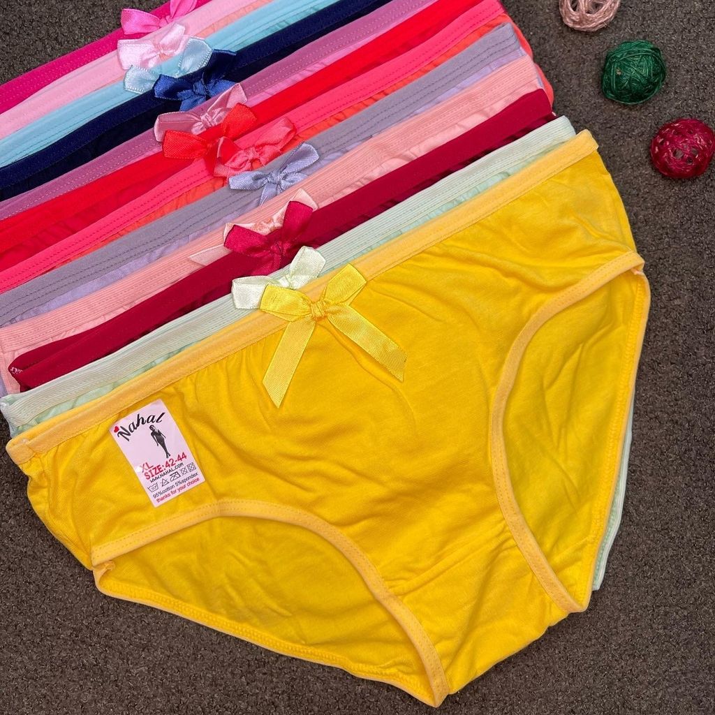 قیمت شورت زنانه نخ پنبه نهال جلو پاپیونی ساده (  پک 6 عددی )