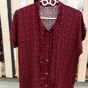 خرید انلاین تیشرت نخی جلو دکمه یقه کراواتی زنانه ts7ey