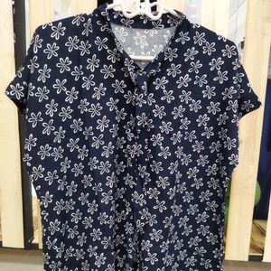 خرید اینترنتی تیشرت نخی جلو دکمه یقه کراواتی زنانه ts7ey