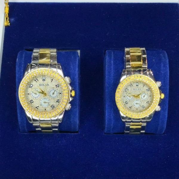 ساعت  زنانه و مردانه رولکس نگین‌دار ROLEX
