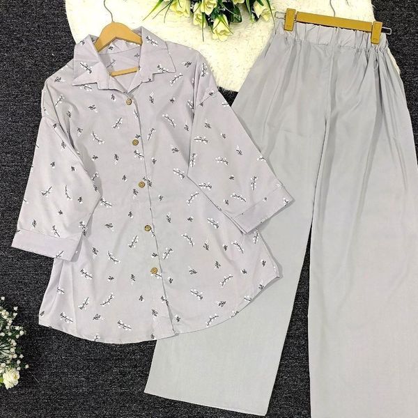 ست شومیز شلوار گل گچی