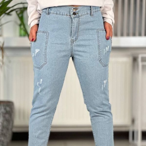 شلوار زنانه جین مام فیت