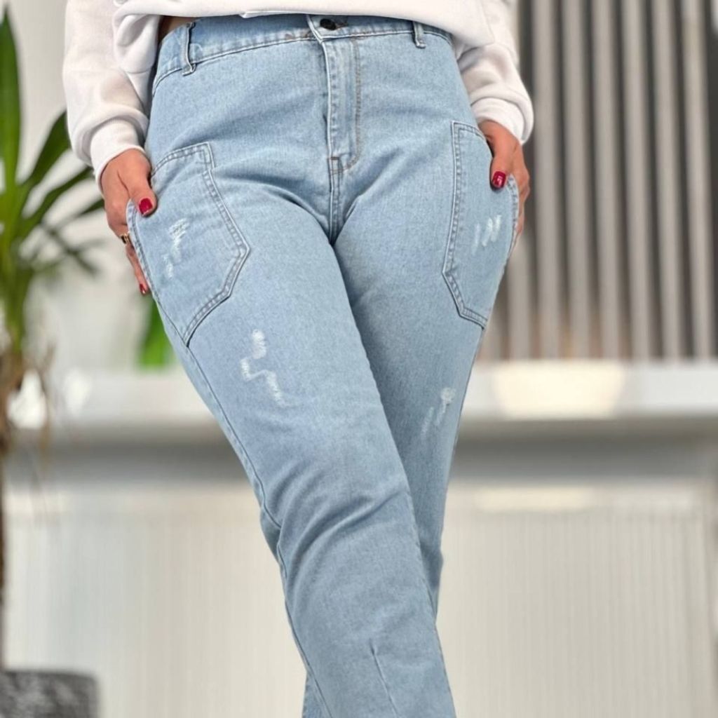 خرید اینترنتی شلوار زنانه جین مام فیت