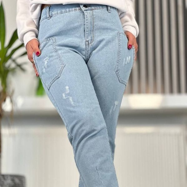 شلوار زنانه جین مام فیت