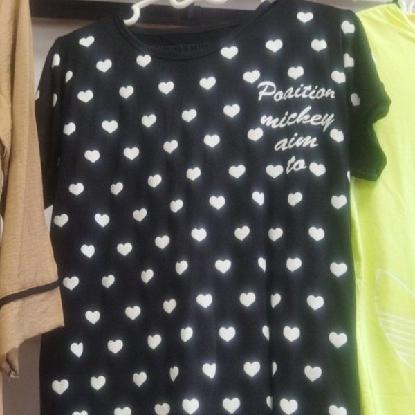 ست تیشرت شلوارک قلبی زنانه