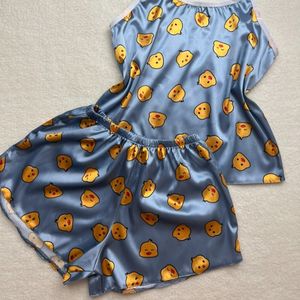 خرید اینترنتی تاپ و شلوارک راحتی ساتن