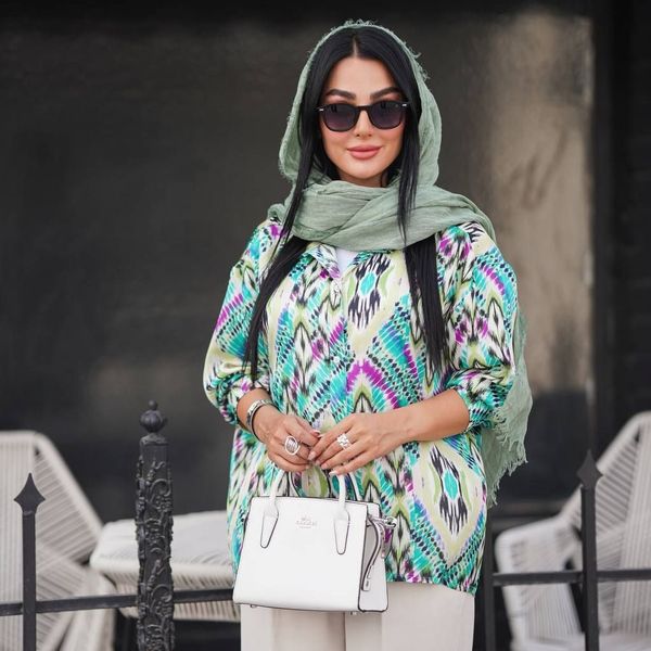 شومیز زنانه سایز بزرگ حریر پری ترک