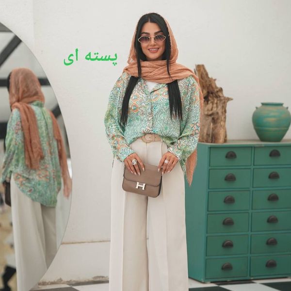 شومیز زنانه سایز بزرگ حریر پری ترک