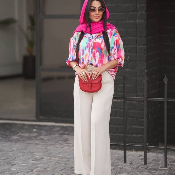 شومیز زنانه سایز بزرگ حریر پری ترک