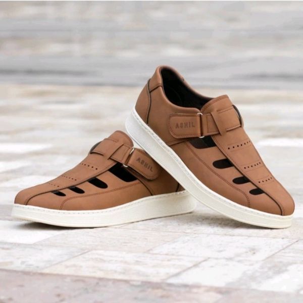 کفش مردانه تابستانی مدل سامان رنگ عسلی