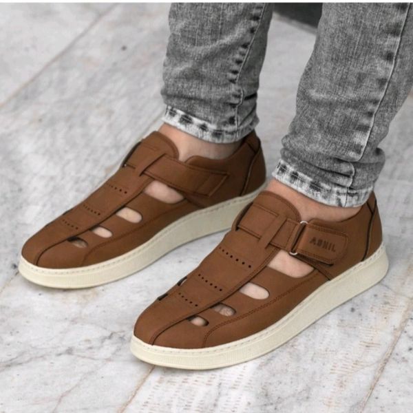 کفش مردانه تابستانی مدل سامان رنگ عسلی