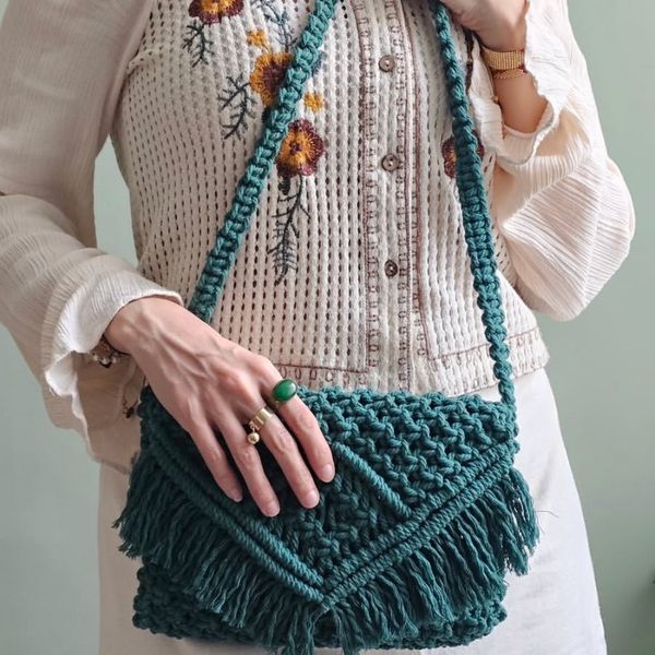 کیف مکرومه مدل سرو