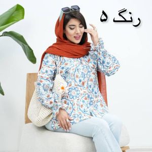 قیمت ارزان شومیز طرحدار آستین پفی سپیناز ولگا