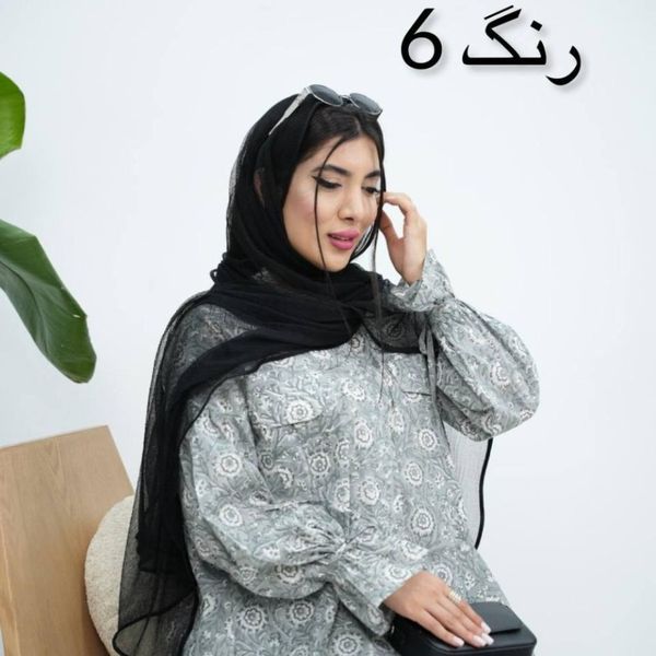 شومیز طرحدار آستین پفی سپیناز ولگا