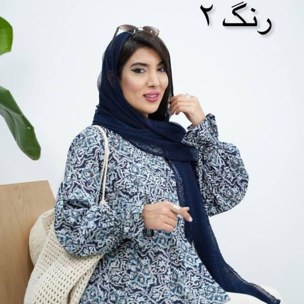 شومیز طرحدار آستین پفی سپیناز ولگا