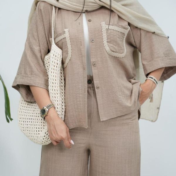 ست شومیز و شلوار شانتون زیپی سمیرا ولگا