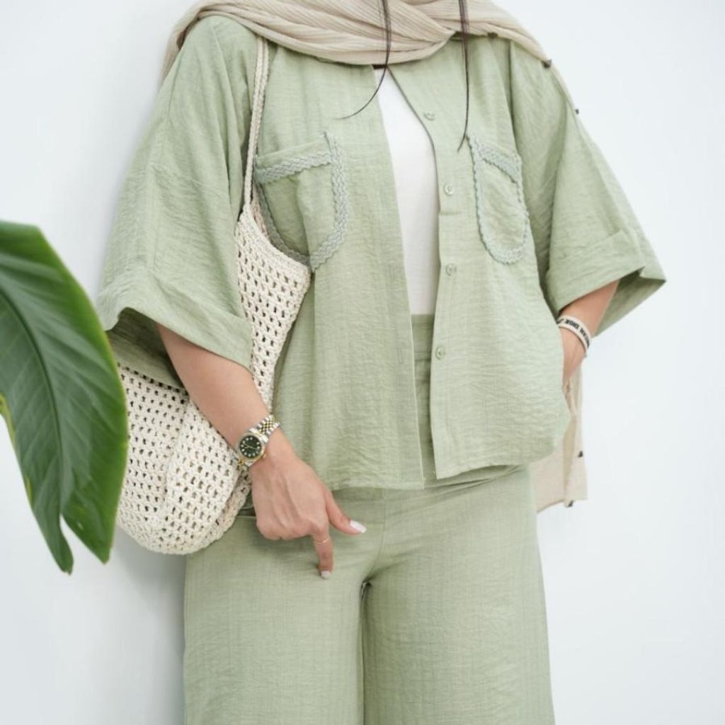 خرید انلاین ست شومیز و شلوار شانتون زیپی سمیرا ولگا