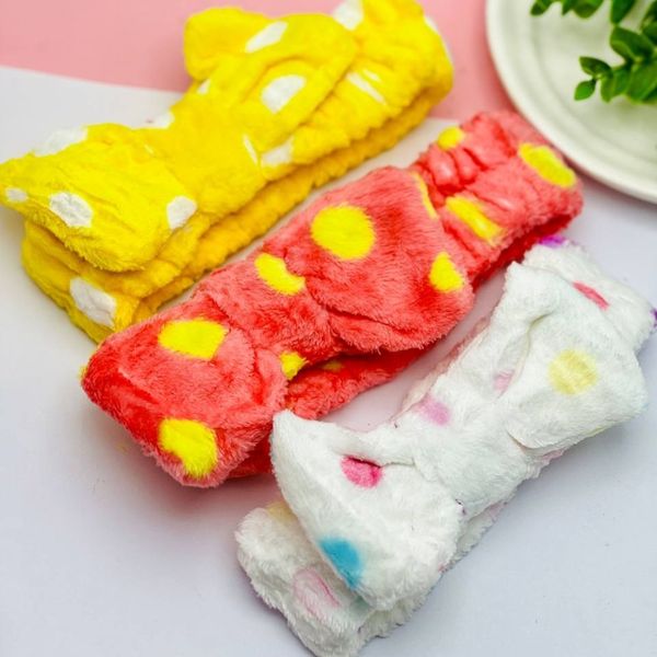 هدبند حوله ای خال خالی