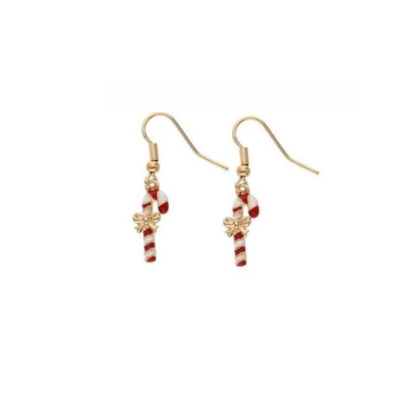 گوشواره آویز آبنباتی طرح کریسمسی - Gosh - 042