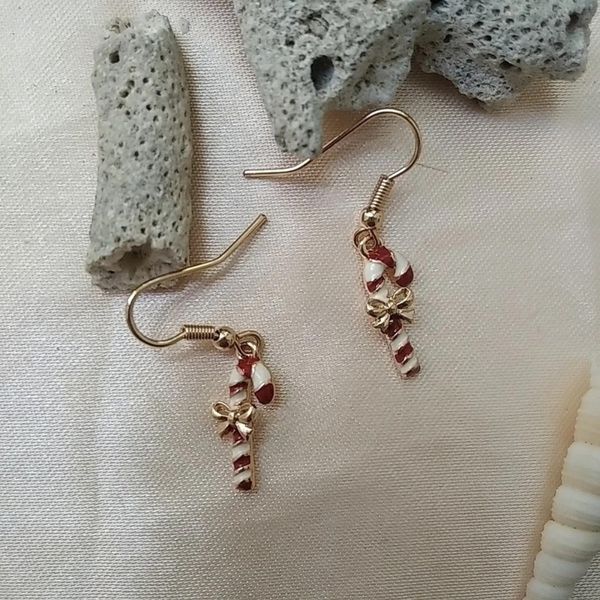 گوشواره آویز آبنباتی طرح کریسمسی - Gosh - 042